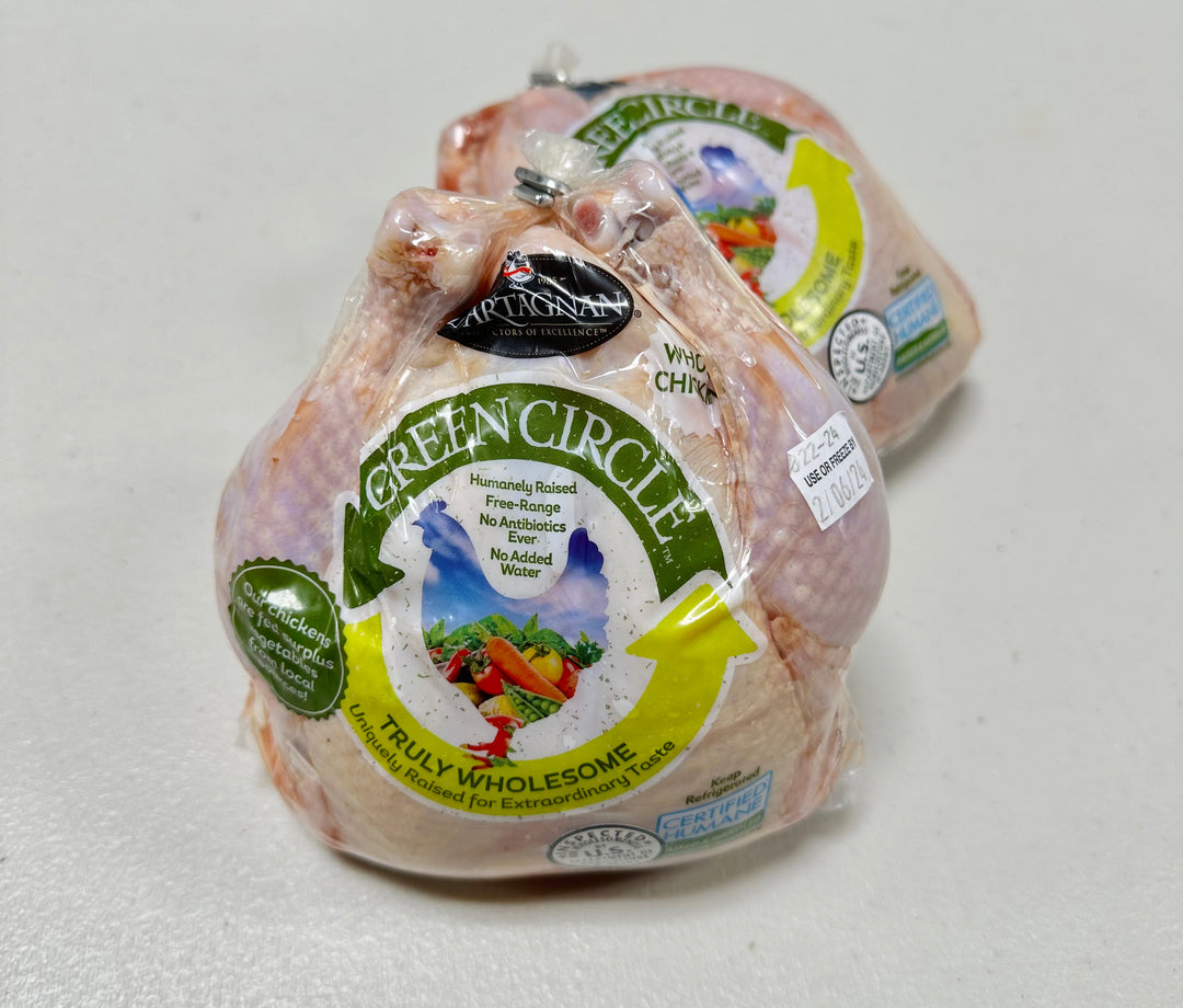 Green Circle Whole Chicken, heritage breed, free-range, 2.4-3 lbs