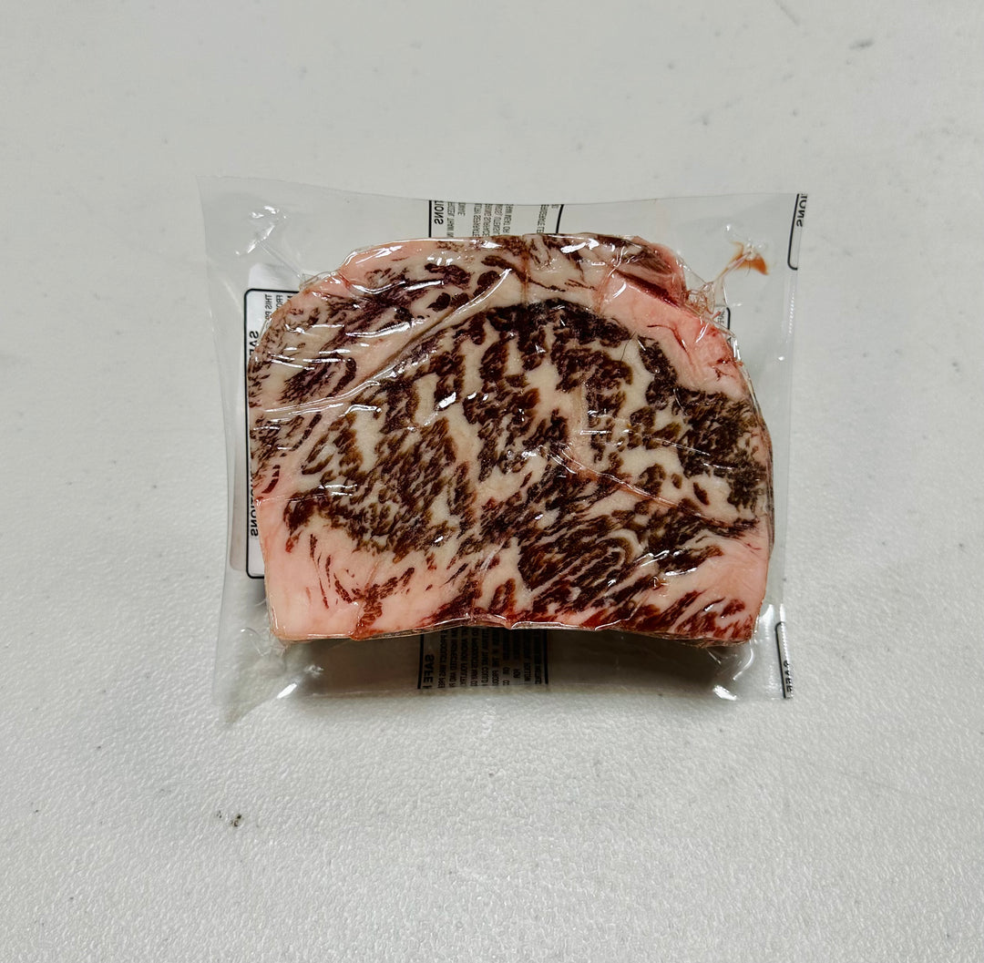 Juicy Block Cut Australian Wagyu Ribeye Steak, Marble Score 9+. A delicious, high-quality cut.