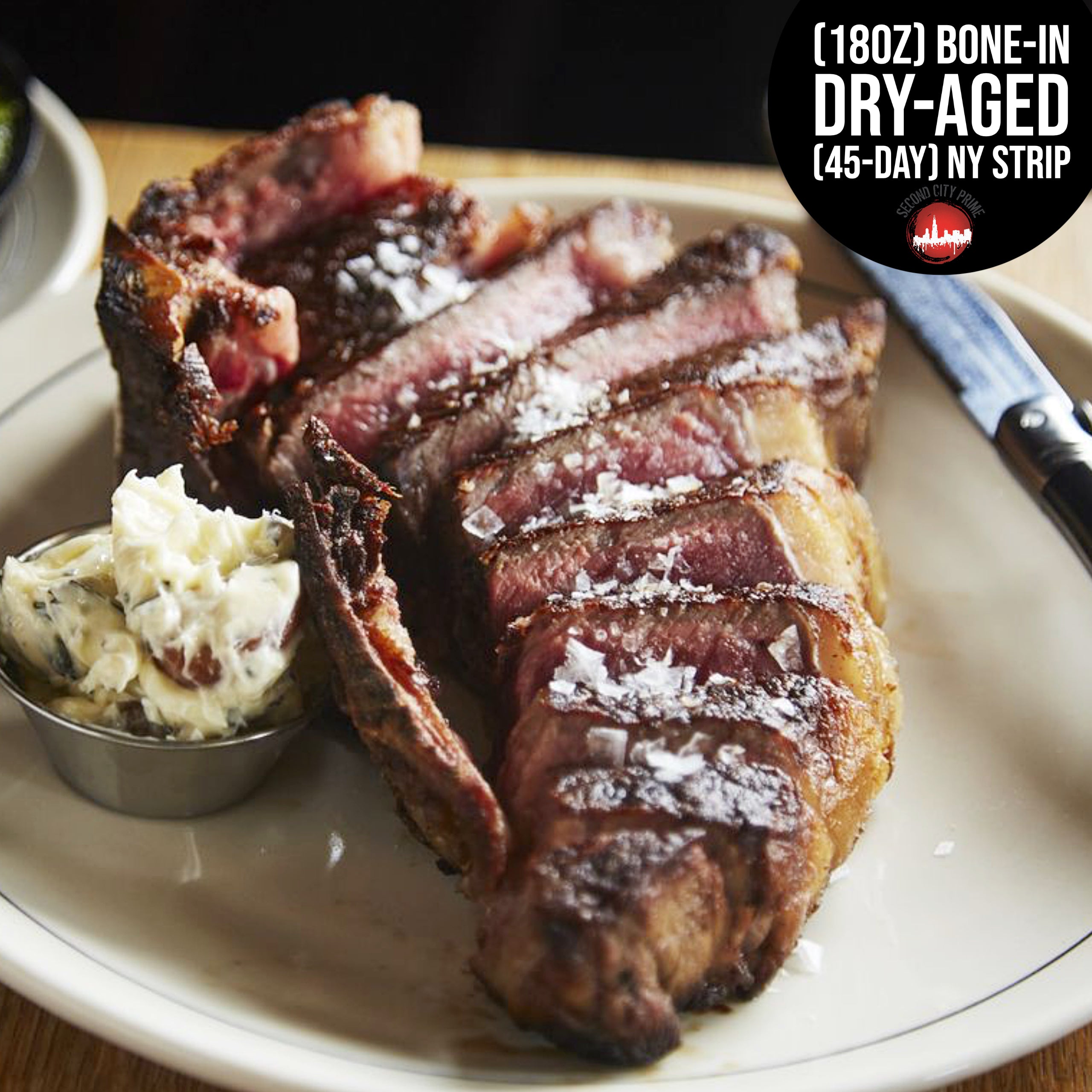 USDA Prime Dry Aged Bone-in NY Strip Steak 18oz – Second City