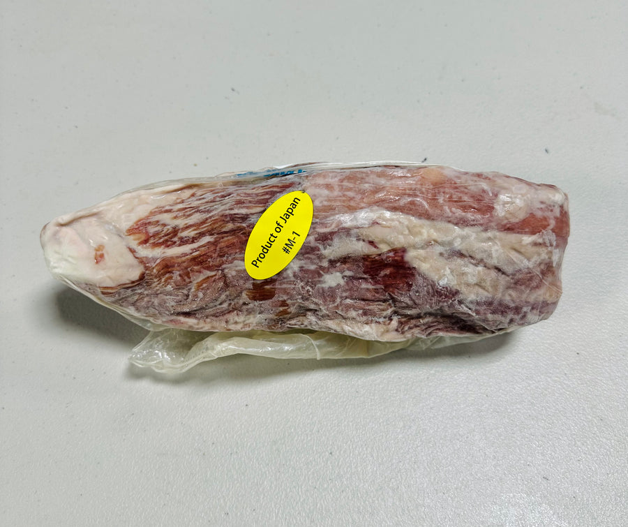 Japanese A5 Wagyu Teres Major roast, showcasing rich marbling. A butcher's gem for luxurious dining.