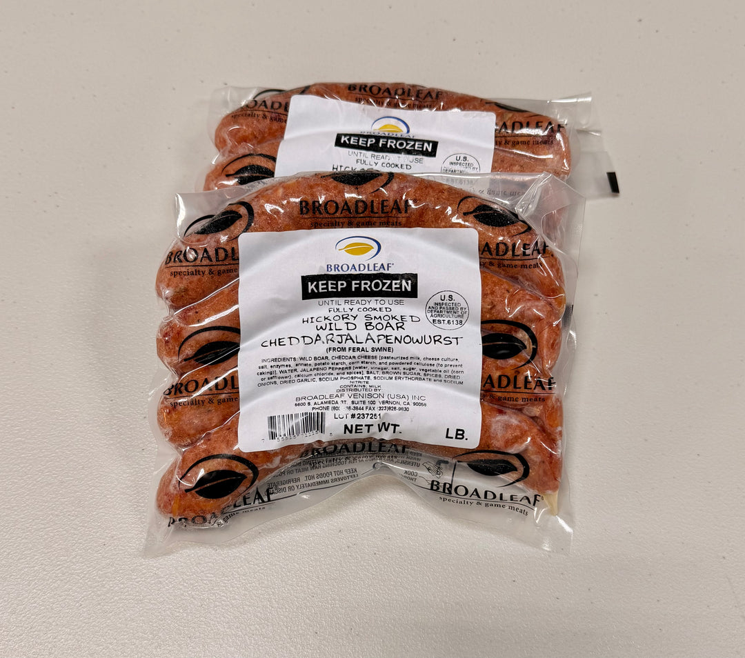 Wild Boar Cheddar & Jalapeño Bratwurst – (4 Links Per Pack)