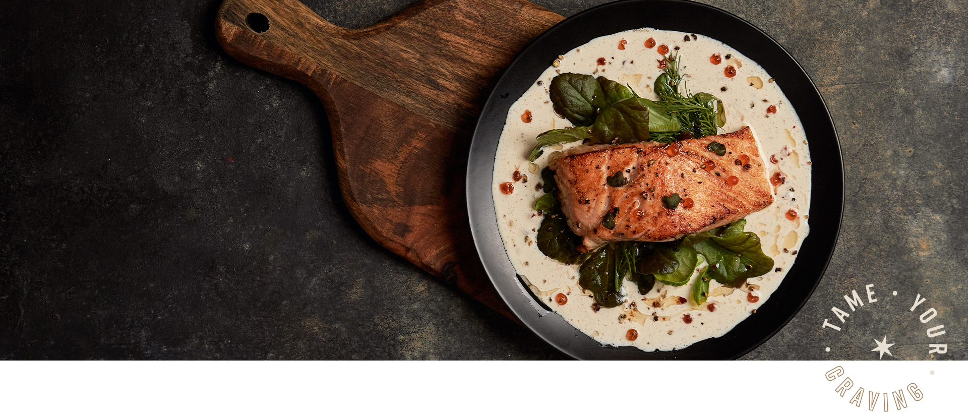 Cut of salmon from Second City Prime.